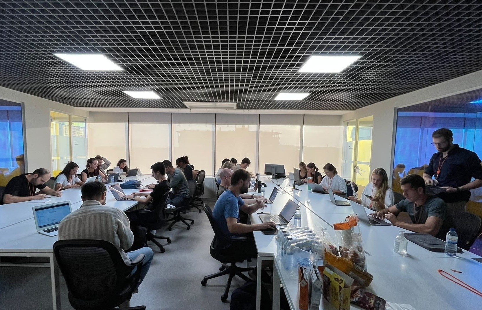 Fellowship participants working together during a workshop